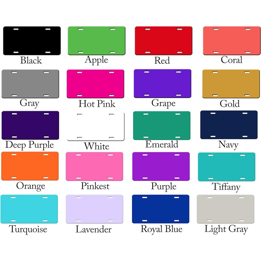 Generic Personalized License Plate 12 Glitter Effect Colors Custom Name Text 20 Colors You Design Car Tag Live Preview