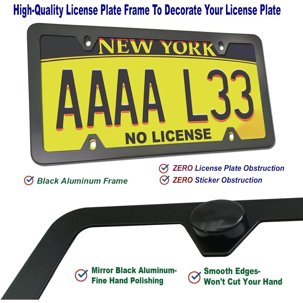 Aootf Front License Plate Bracket- Universal Front Bumper License Plate Mounting Kit, Car Tag Holder Adapter