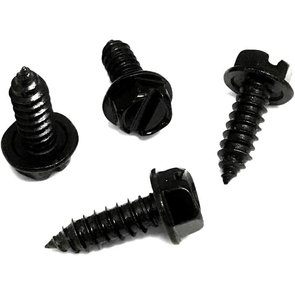 Aoyutc Black License Plate Screws,Rustproof Black License Plate Screws for Securing License Plates, Frames and Covers on Cars and Truc
