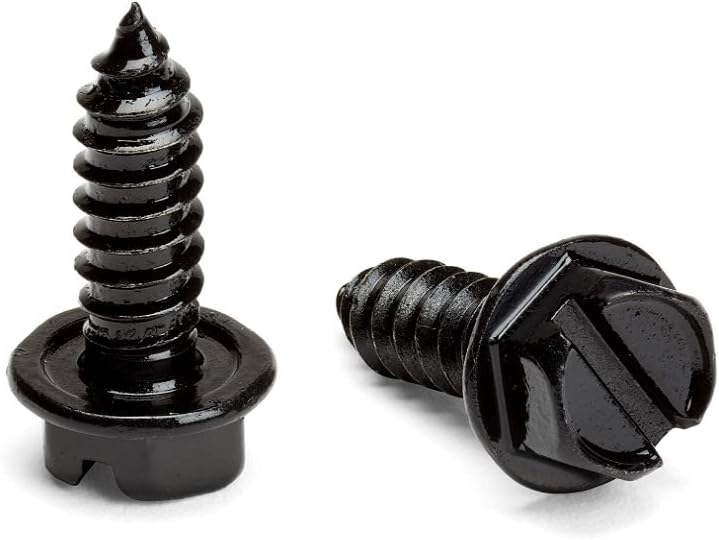 Aoyutc Black License Plate Screws,Rustproof Black License Plate Screws for Securing License Plates, Frames and Covers on Cars and Truc