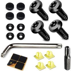 deemars 4 Set Black Anti Theft License Plate Screws Kits, Rust Proof Stainless Steel License Plate Screws Kit for Front and Back Licens