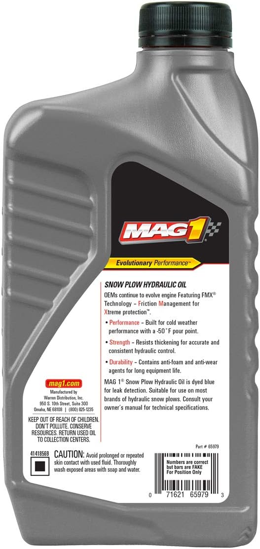 MAG1 2 Quart -50&#194;&#176; Snow PLOW Hydraulic Oil Compatible with Meyer 15134 Fisher 28531 Western 49311