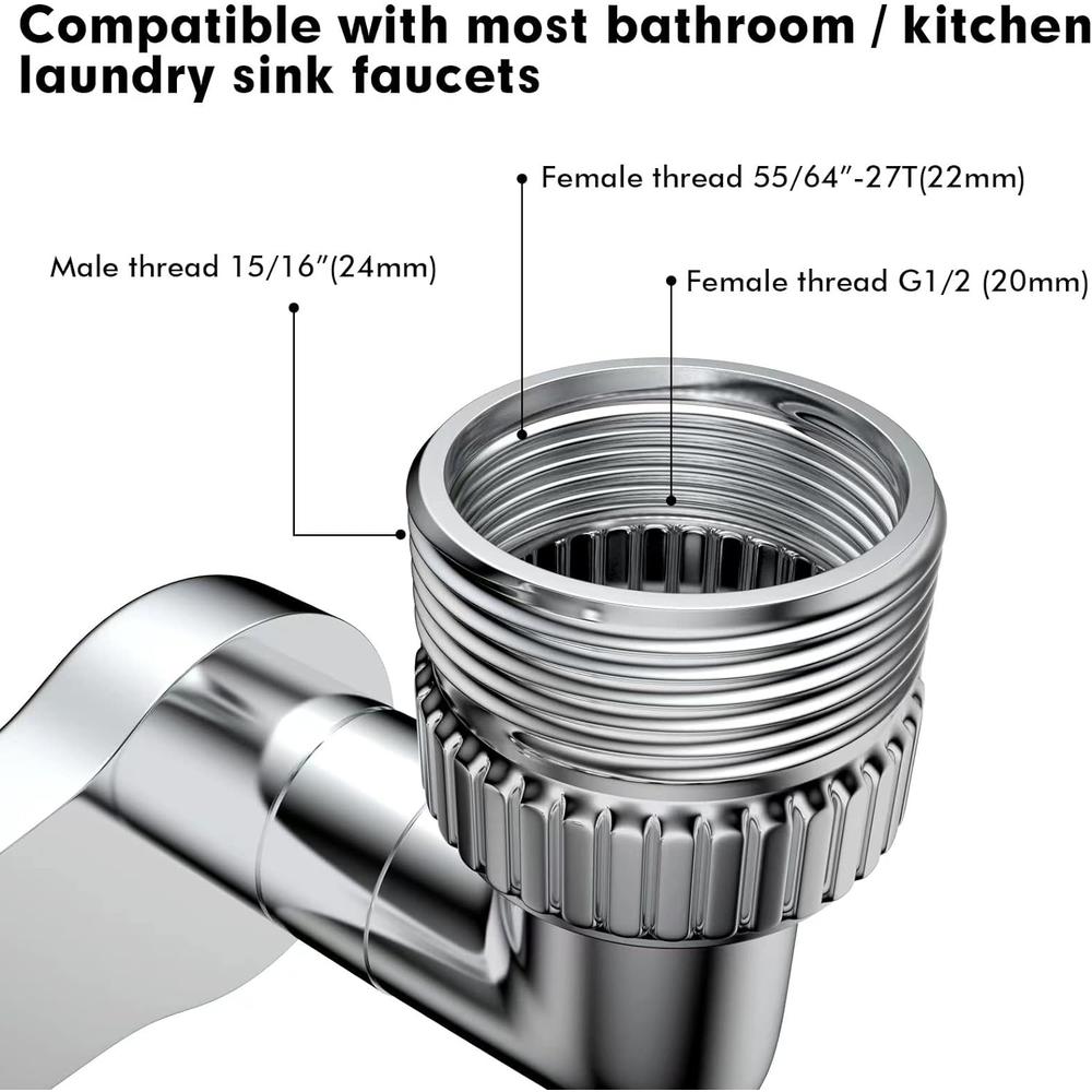 ZAEVANST Faucet Extender| 1080 Rotatable Multifunctional Extension Faucet 2 Outlet Modes, Universal Splash Filter Faucet for Bathroom an