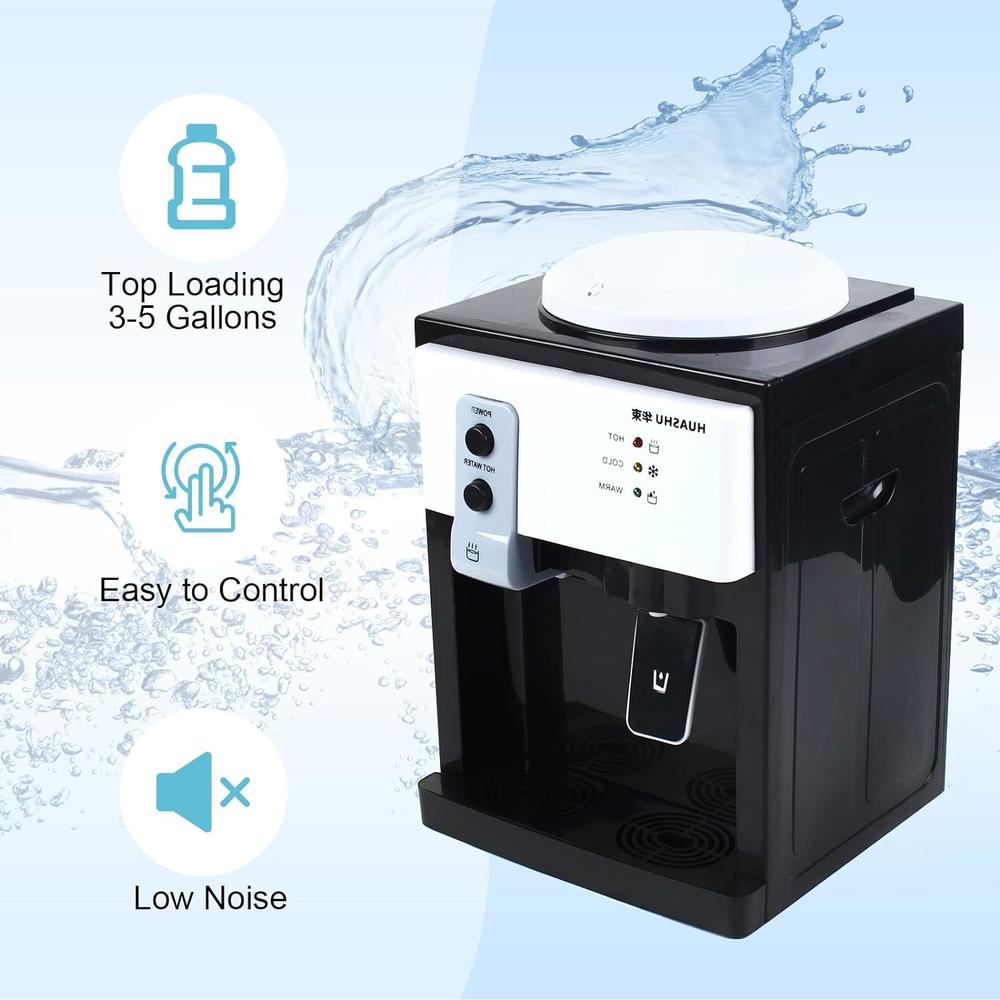 Generic Top Loading Water Cooler Dispenser - Desktop Electric Hot and Cold Water Dispenser,3 Temperature Settings - Boiling Water, Norm