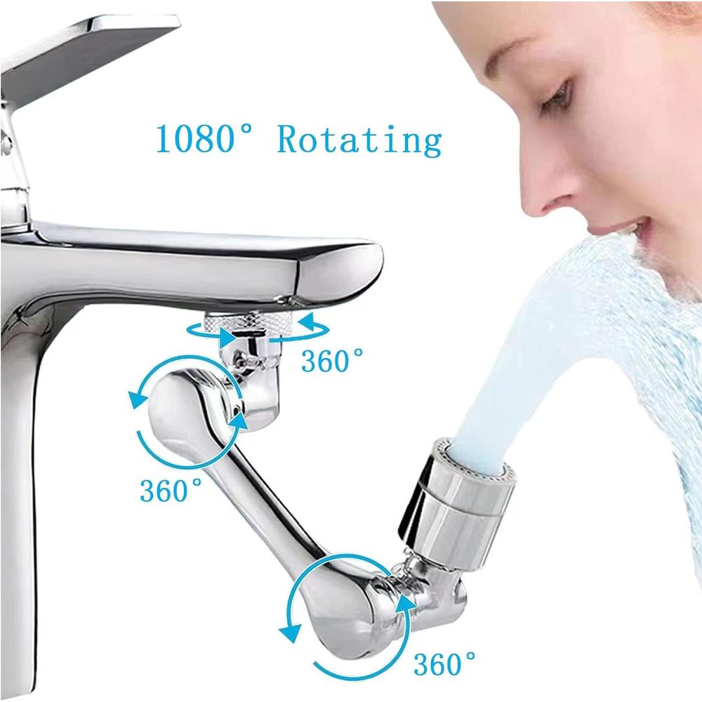 Y-01 1080 Rotation Faucet Extender 1080&#194;&#176; Large Angle Rotating Faucet Universal Rotating Sink 2 Water Outlet Modes