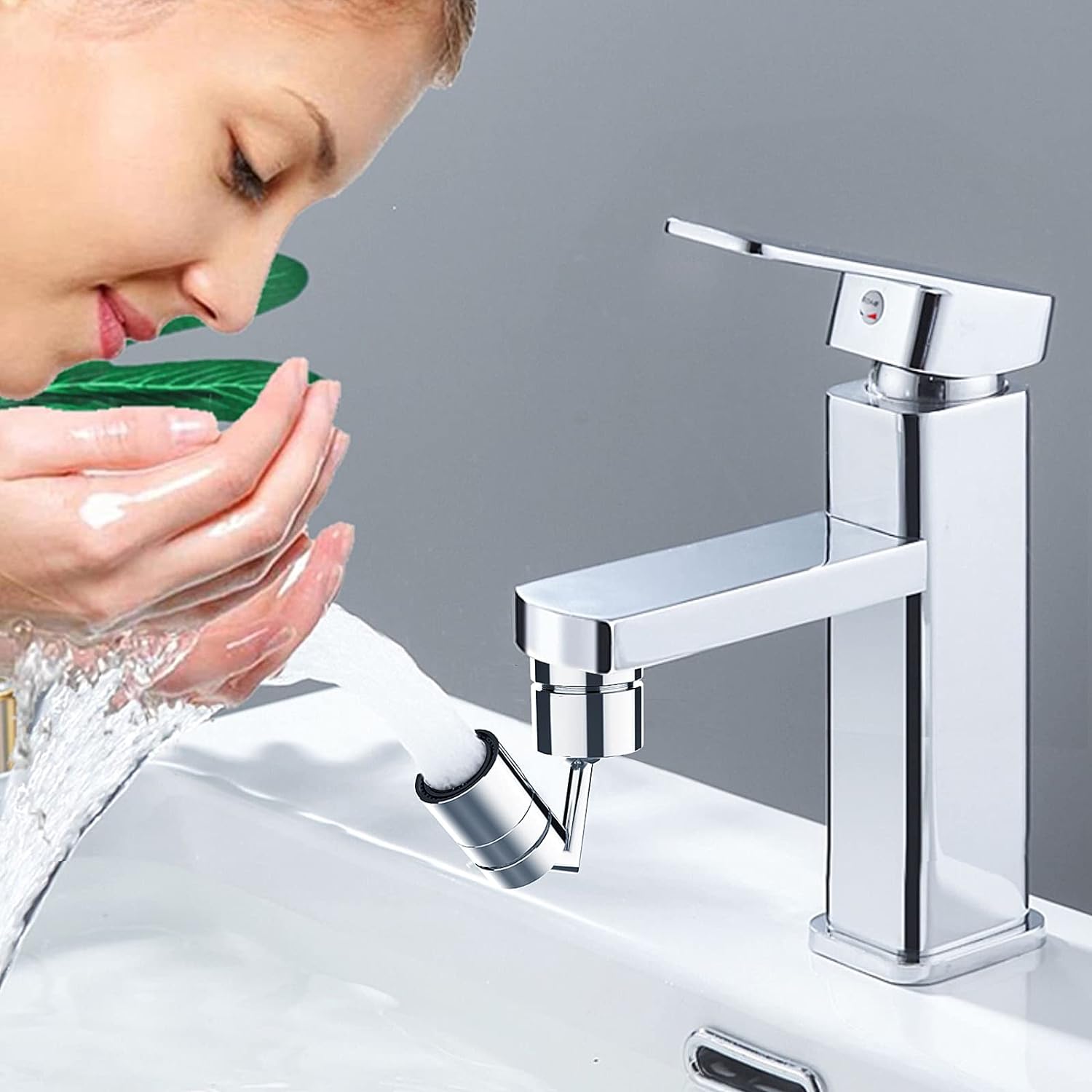 XUERZAT 2 Mode 720 Degree Swivel Universal Faucet Splashback Sink Attachment, Kitchen and Bathroom Faucet Extender, Faucet washface Ada