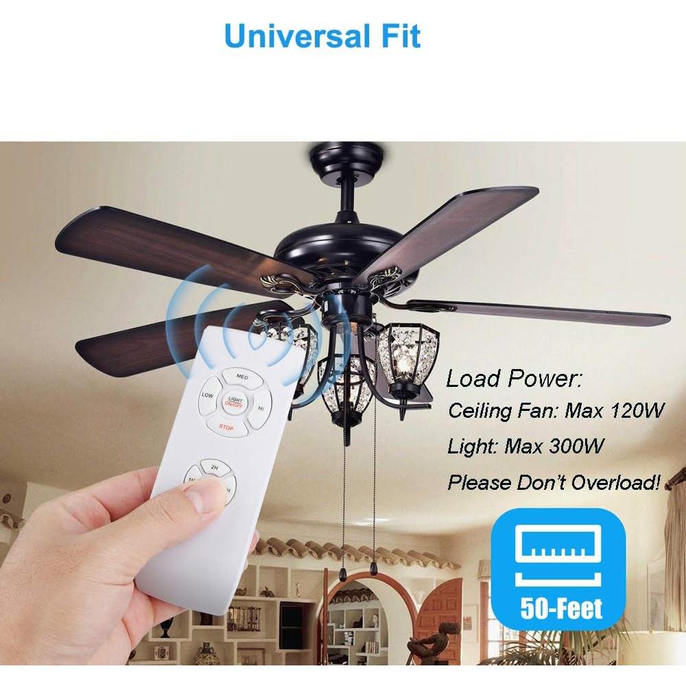 LPHUMEX Universal Ceiling Fan Remote Control Kit, 3-in-1 Ceiling Fan Light Timing