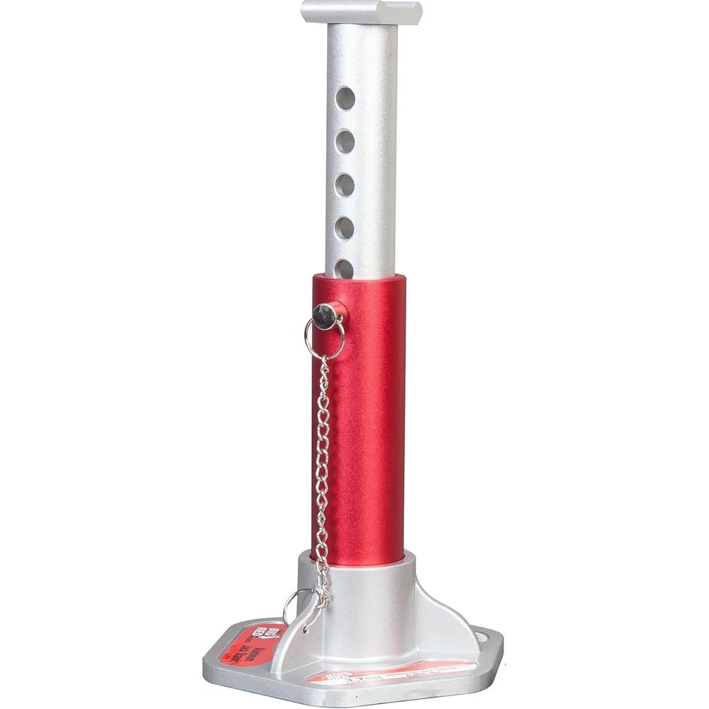 Big Red T43004 Torin Aluminum Jack Stands with Locking Support Pins: 3 Ton (6,000 lb) Capacity, Red/Silver, 1 Pair