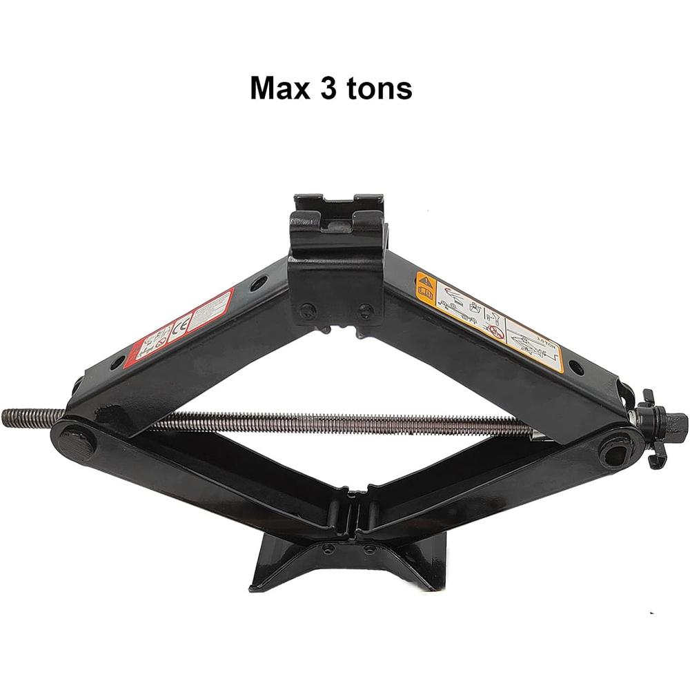 CFYUSEU Scissor Lift Jack Max 3 Ton Capacity with Jack Socket Drill Adapter, Lifting Jack Car Kit with Wrench/Lug Wrench for Car SUV MP