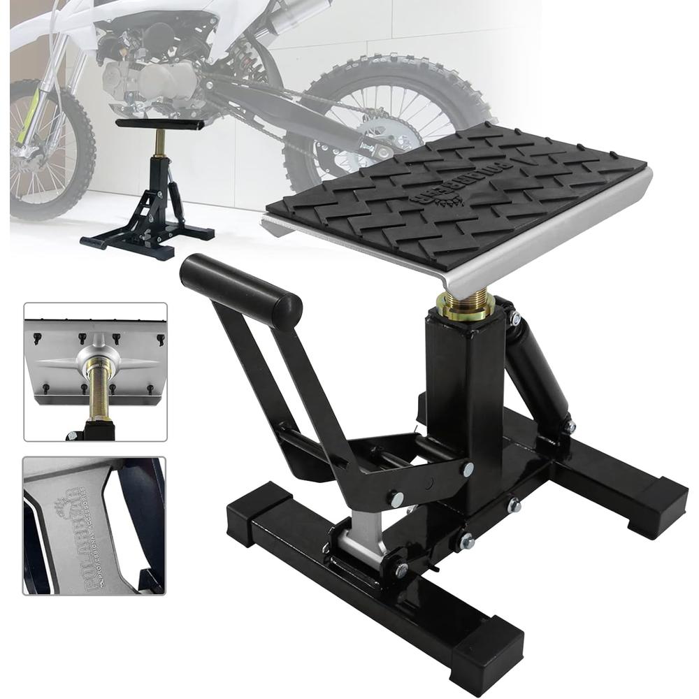 PolarBear Dirt Bike Stand Hydraulic Jack Vertical Lift CNC, for Dirt Bike/ATV/ADV/Rally Maintenance, Motorcycle Dirtbike Engine Stand wit