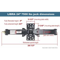 LIBRA Set of 2 24" 7500 lbs RV Trailer Stabilizer Leveling Scissor Jacks w/Power Drill Sockets