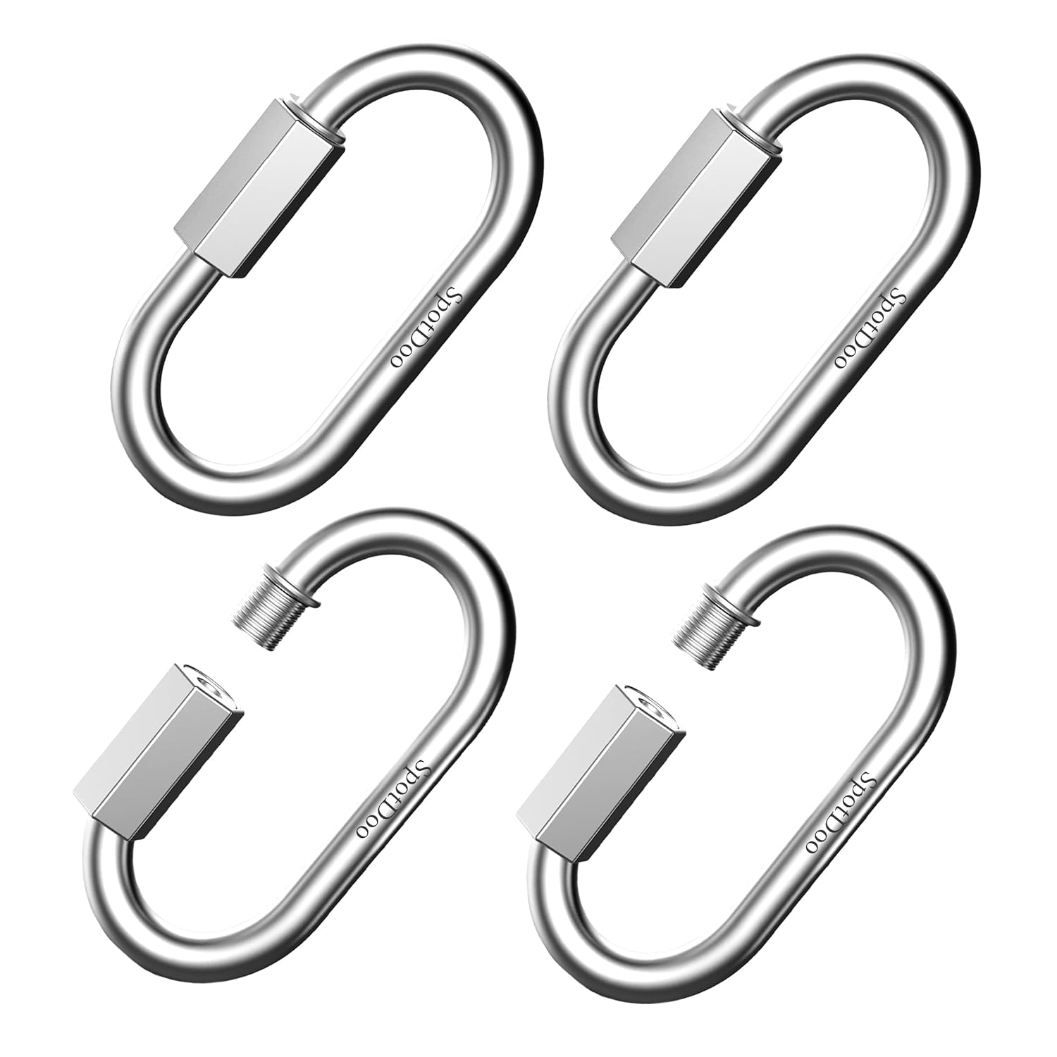 Generic SpotDoo 4-Pack 3 Inch Stainless-Steel Chain Quick Links - 5/16 Inch Diameter Heavy Duty Locking Carabiner(1523 Lbs), Chain Conn