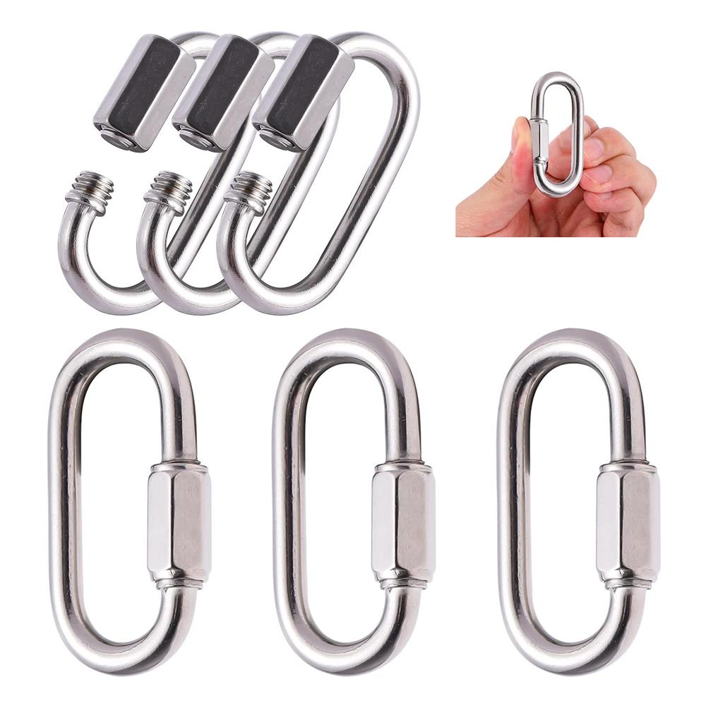Generic Heavy-Duty Chain Hooks Quick Links - 304 Stainless Steel Locking Carabiner Anti-Rust Chain Connector Quick Link for Towing,Swin