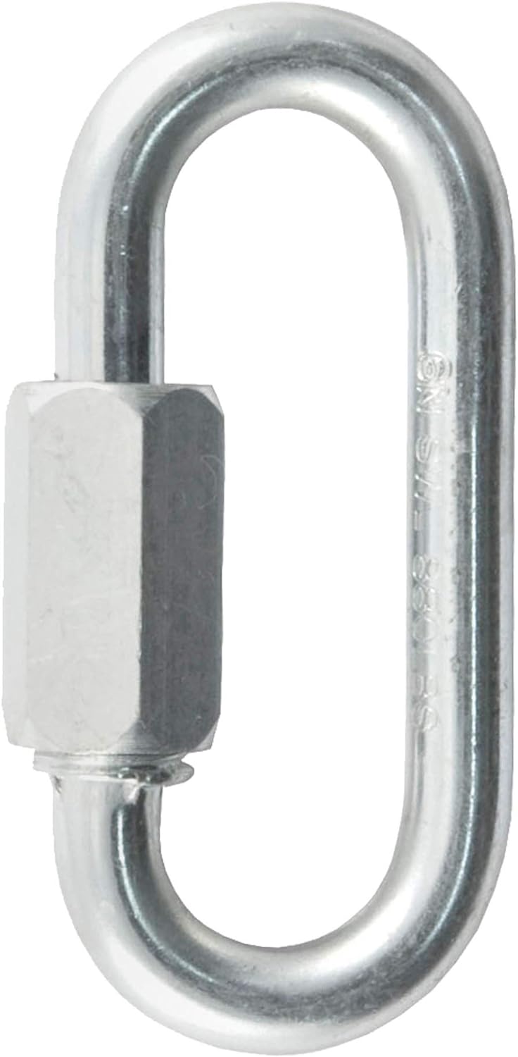 CURT 82610 Threaded Quick Link Trailer Safety Chain Hook Carabiner Clip, 1/4-Inch Diameter, 4,400 lbs Break Strength