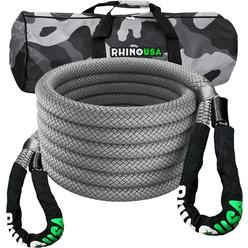 Generic Rhino USA Kinetic Recovery Tow Rope (1in x 30ft Gray) Heavy Duty Offroad Snatch Strap for UTV, ATV, Truck, Car, Jeep, Tractor -