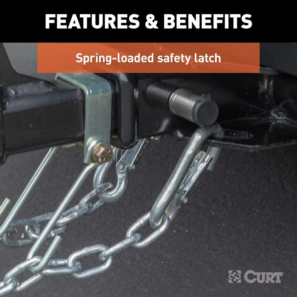CURT 81288 Snap Hook Trailer Safety Chain Hook Carabiner Clip, 9/16-Inch Diameter, 5,000 lbs