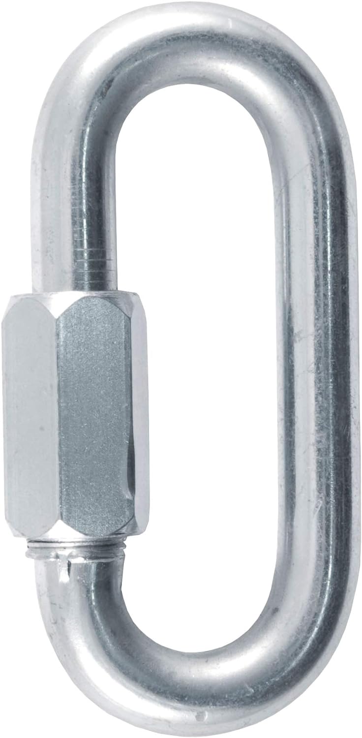 CURT 82932 Threaded Quick Link Trailer Safety Chain Hook Carabiner Clip, 1/2-Inch Diameter, 16,500 lbs Break Strength