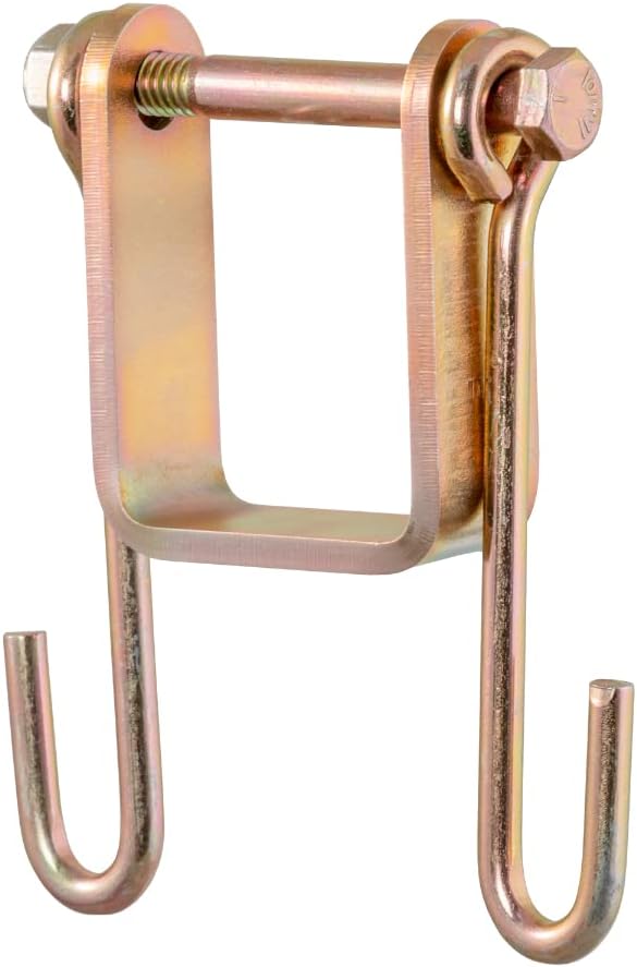 Curt 45806 Trailer Safety Chain Holder Bracket for 2-inch Shank, Bolt-On Steel Hanger Hooks