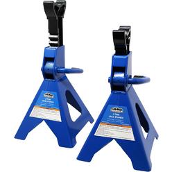 K Tool International Mountain 3 Ton Jack Stands (Pair); Heavy Duty Steel Construction, Wide Base Safety Design; MTN53003A