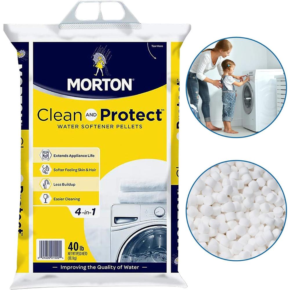 Morton Clean and Protect II Water Softening Pellets, 40-Pound, 40 Pound