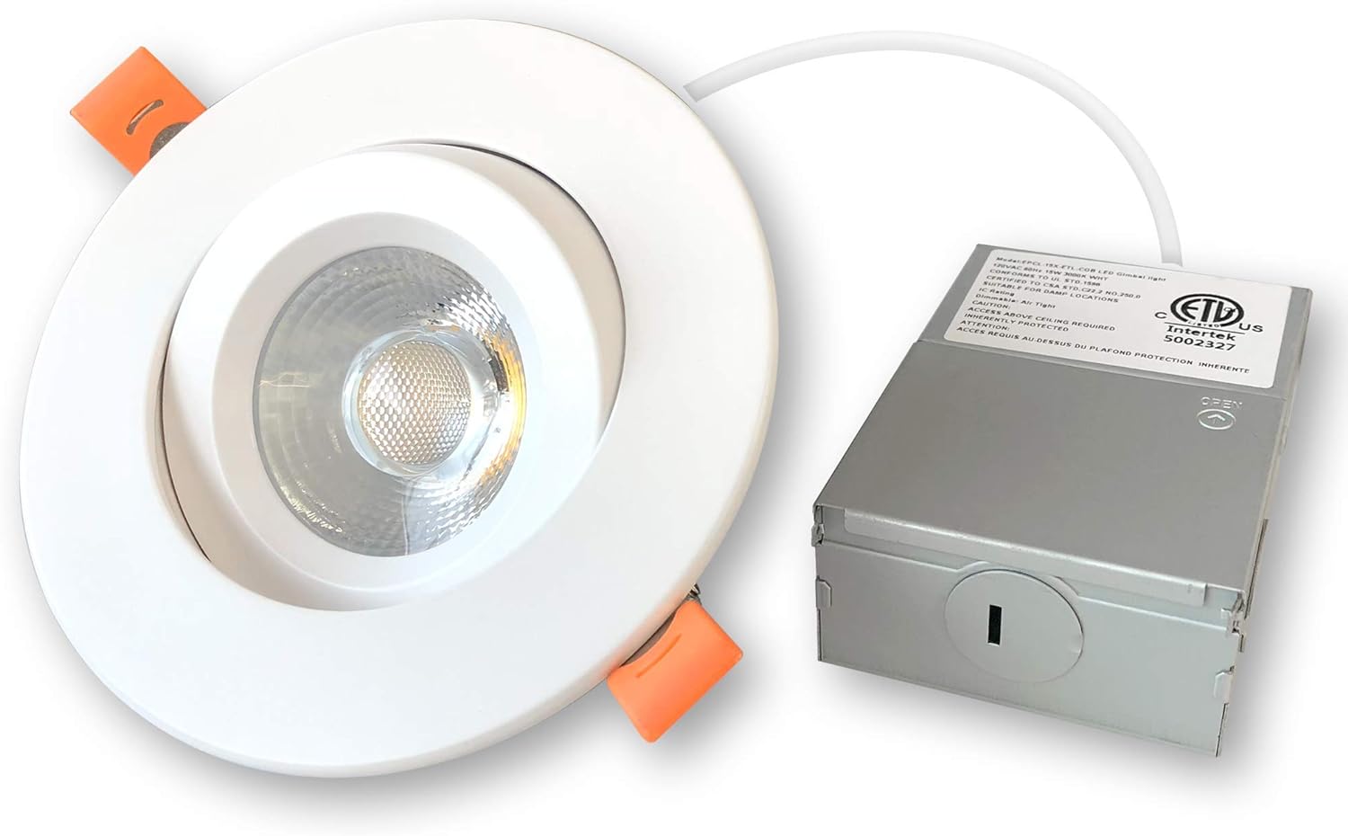 HAISHI LED 4 inches Gimbal LED Recessed Light with Junction Box, 15W,1000 Lumen, Tilt
