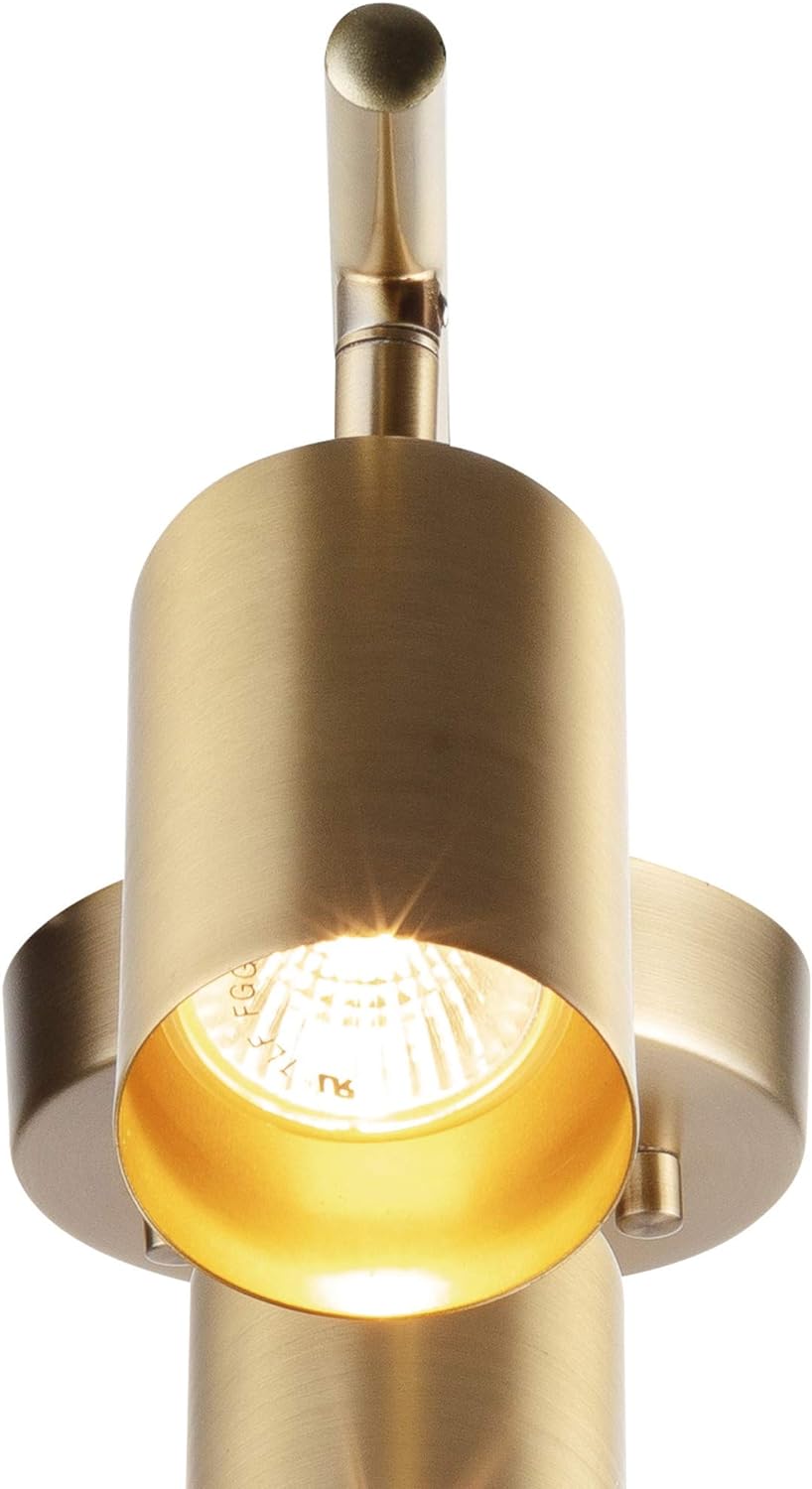 Globe Electric 59822 4-Light Track Lighting, Matte Brass, Pivoting Track Heads, Modern, 4 Bulb Kitchen Light, Track Light Heads, Track Lightin