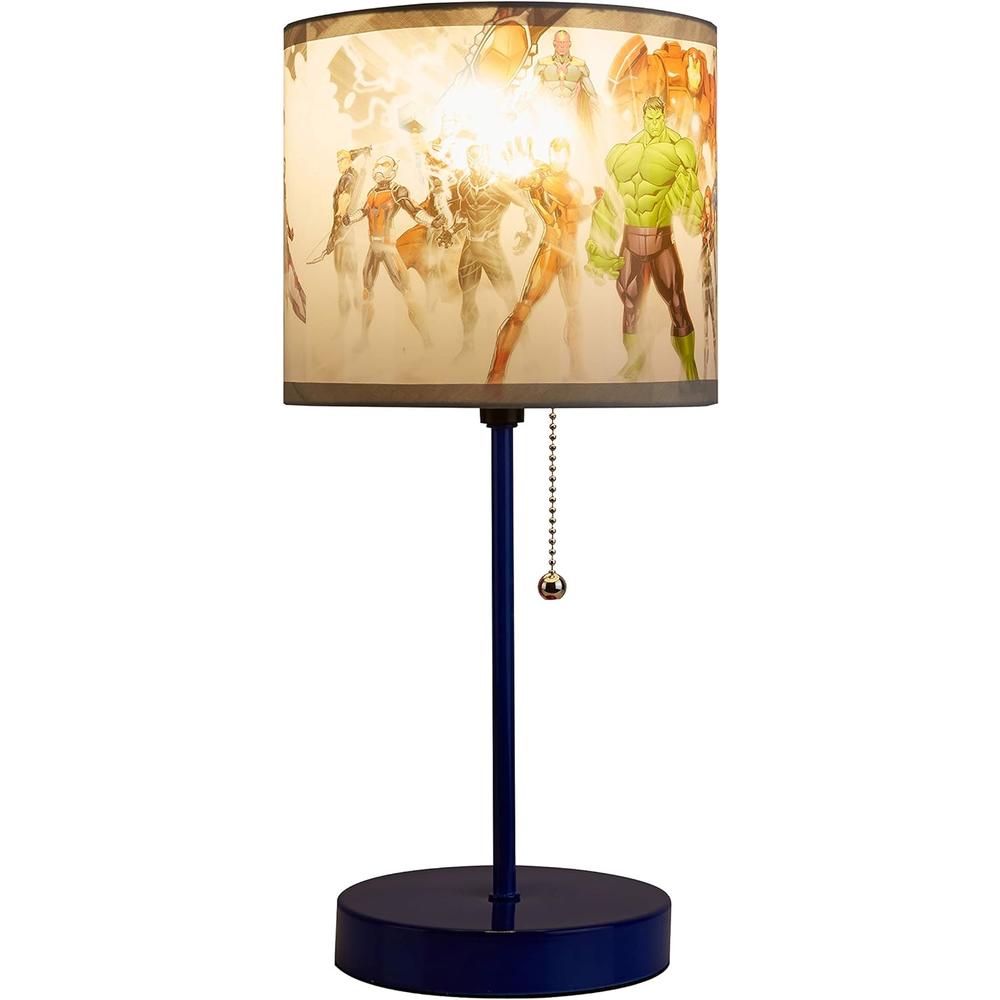 Idea Nuova Avengers Infinity War Stick Table Kids Lamp with Pull Chain, Themed Printed Decorative Shade