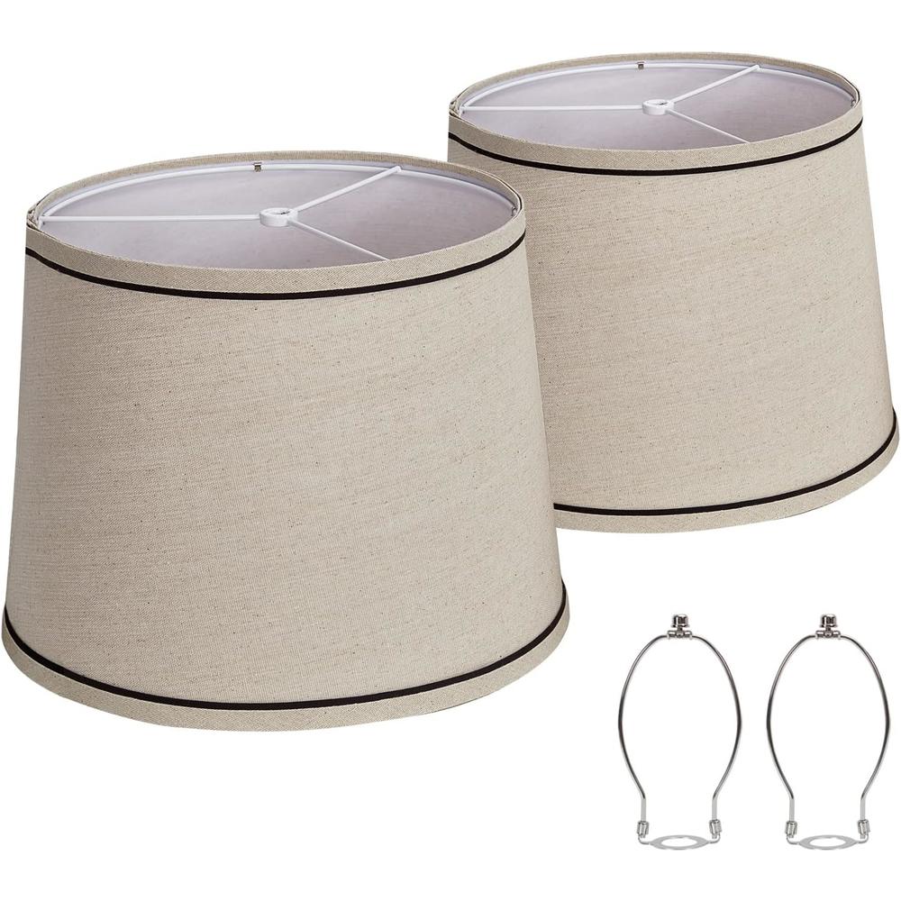 Luvkczc lampshades Medium Set of 2 for Table Lamps Lampshades Floor Lamps, Fabric Drum Lampshades, 13" Top x 11" Bottom x 10