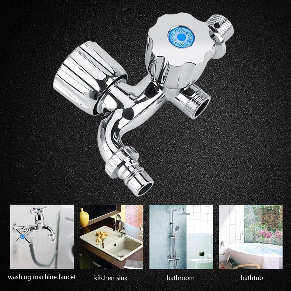 Yosoo Washing Machine Dual Port Faucet, Water Mixed Tap Sink Basin Double 1/4 Turn G1 / 2 Bathroom Double Water Outlet Double Handle
