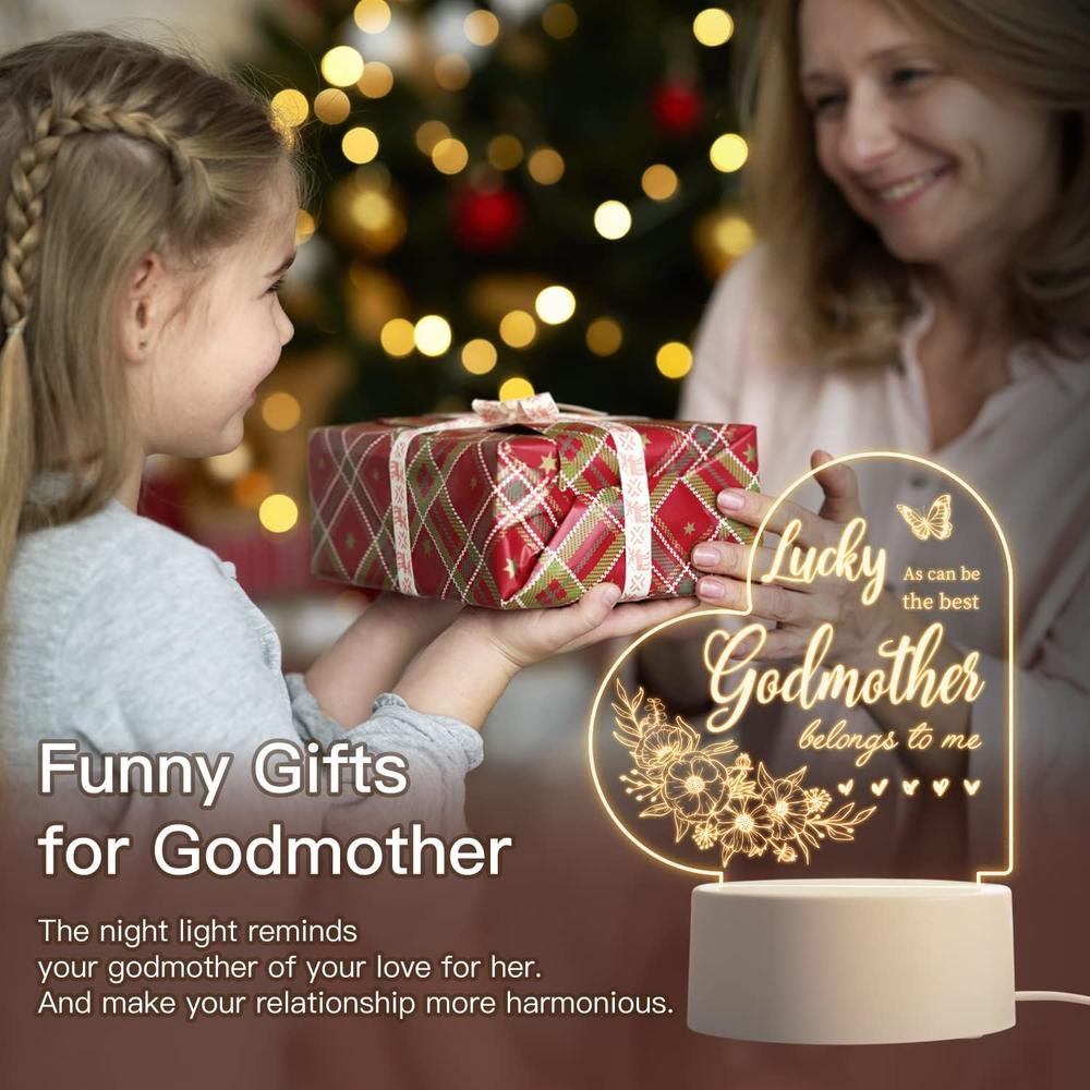 Vetbuosa Godmother Gifts from Godchild - Godmother Night Light Gifts from Goddaughter Godson, Godmother Proposal Gifts, Christmas Gifts,