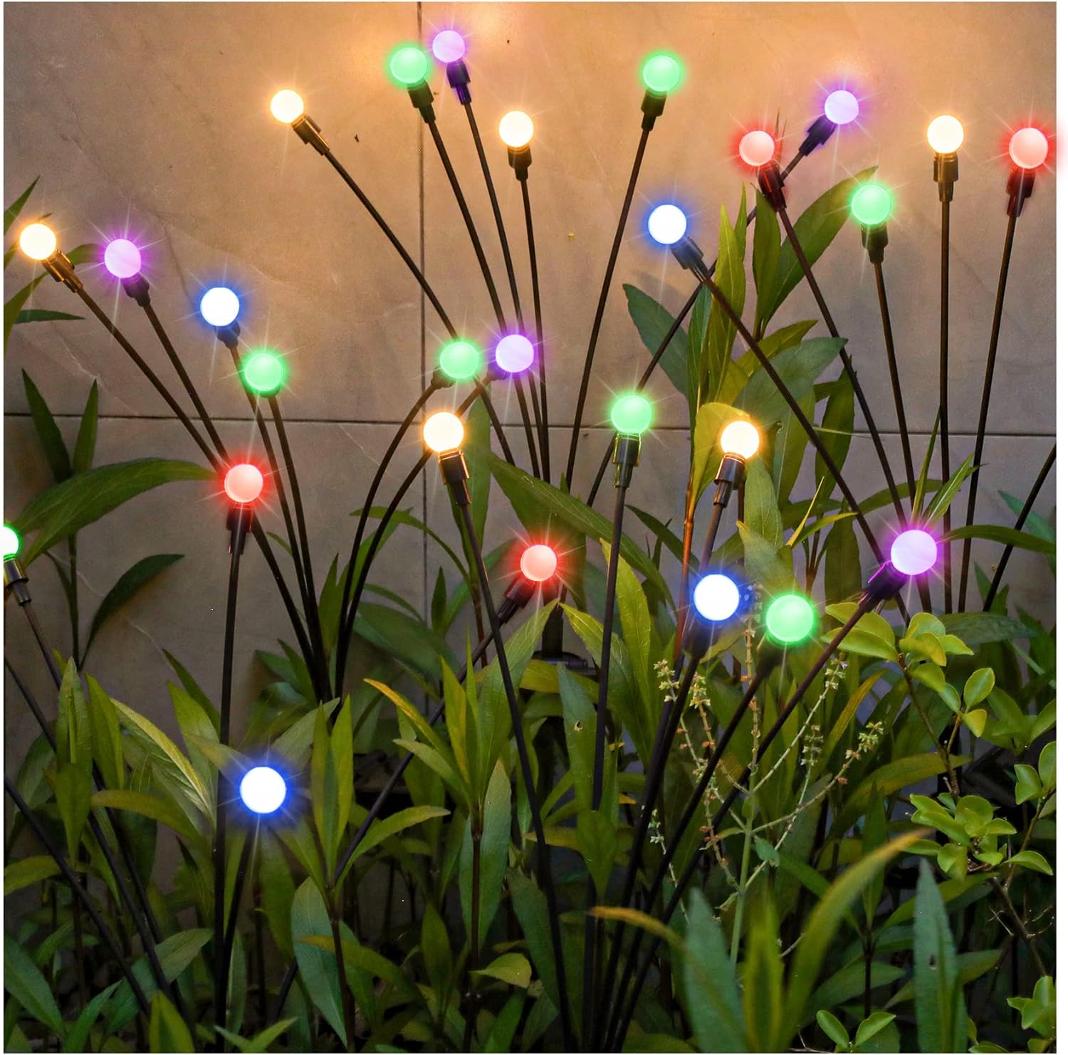 Generic TONULAX Solar Garden Lights, Starburst Swaying Light - Swaying When Wind Blows, Solar Lights Outdoor Decorative, Color Changing