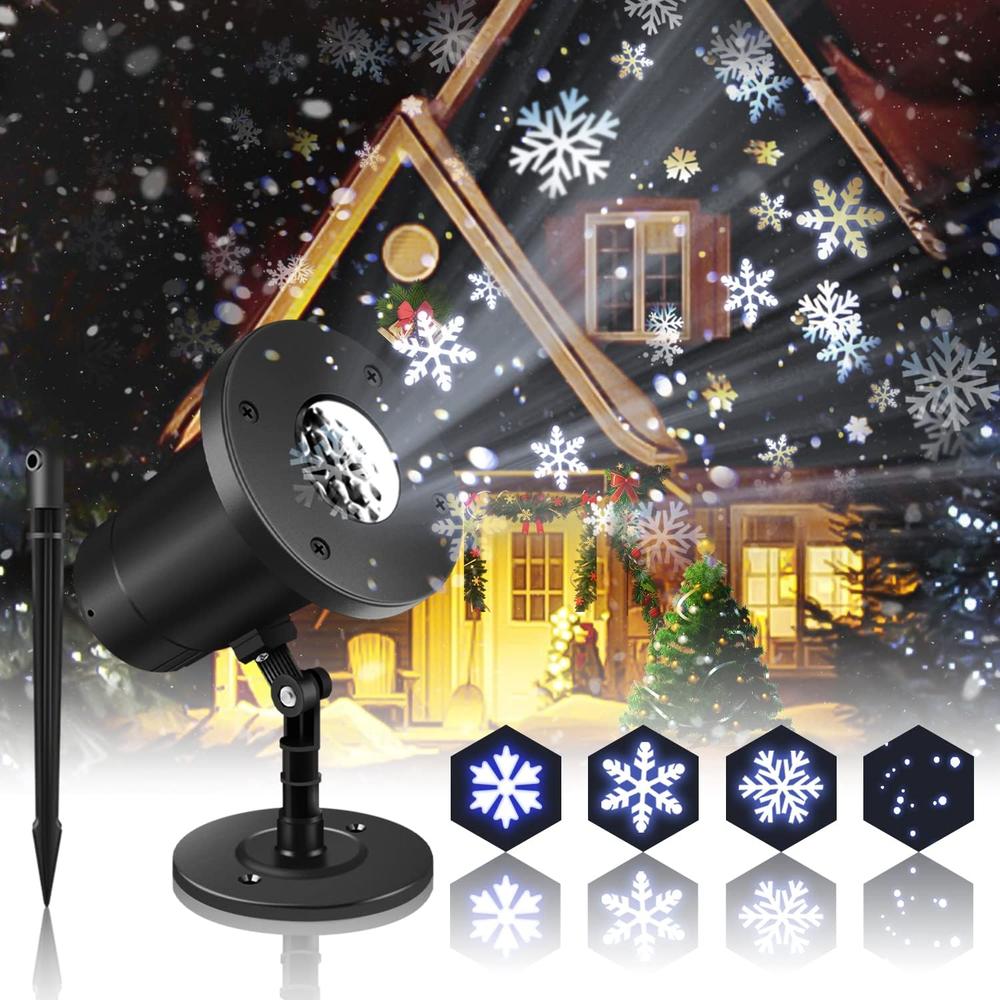 INNENS Snowflake Projector Lights, Christmas Lights Projector Outdoor Indoor Waterproof for Christmas Decorations, LED Snowfall