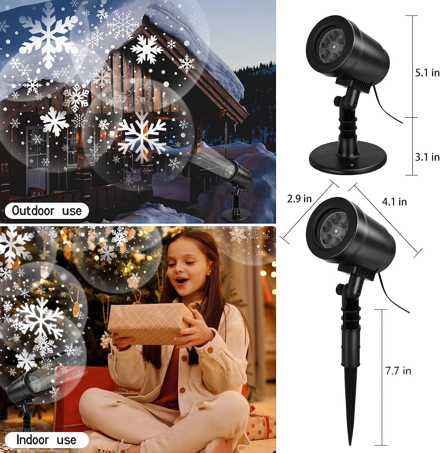 &#226;&#128;&#142;Inayou Christmas Snowflake Projector Lights Outdoor, IP65 Waterproof Snowflake Christmas Projector Light Decorations, LED Christmas Li