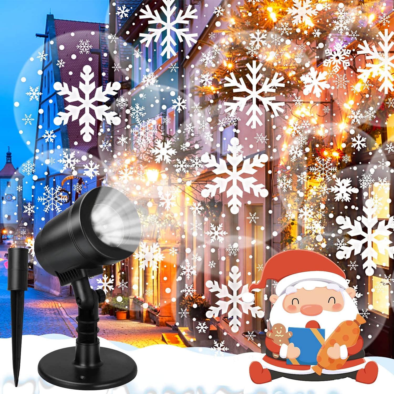 &#226;&#128;&#142;Inayou Christmas Snowflake Projector Lights Outdoor, IP65 Waterproof Snowflake Christmas Projector Light Decorations, LED Christmas Li