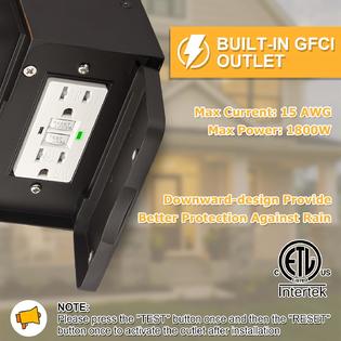Fandbo Porch Light With Gfci Outlet