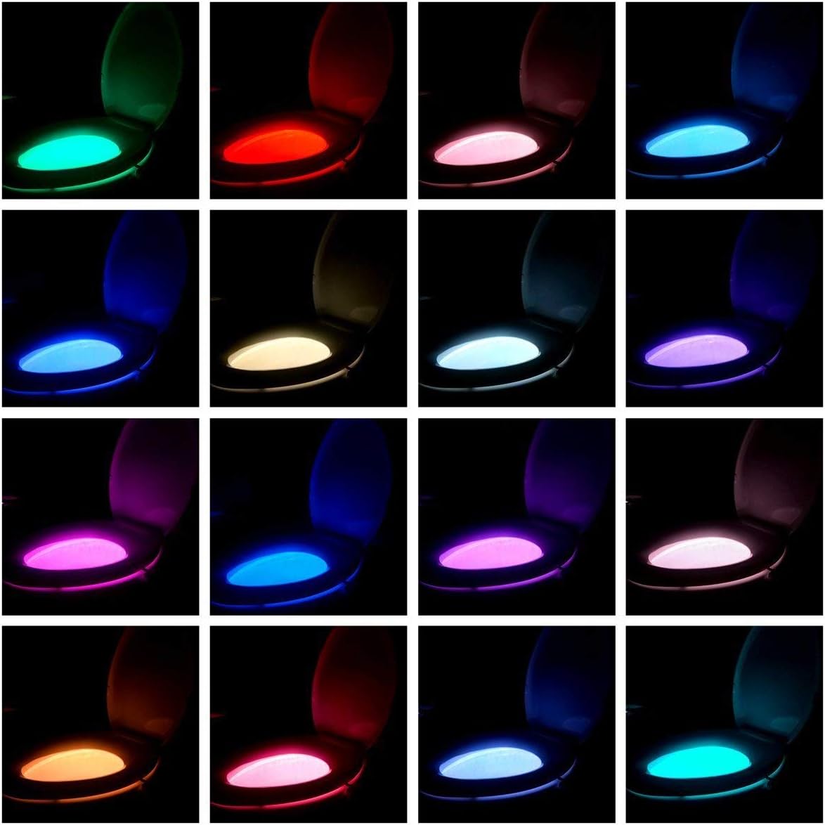 Chunace 2 Pack Toilet Night Lights, 16-Color Changing LED Bowl