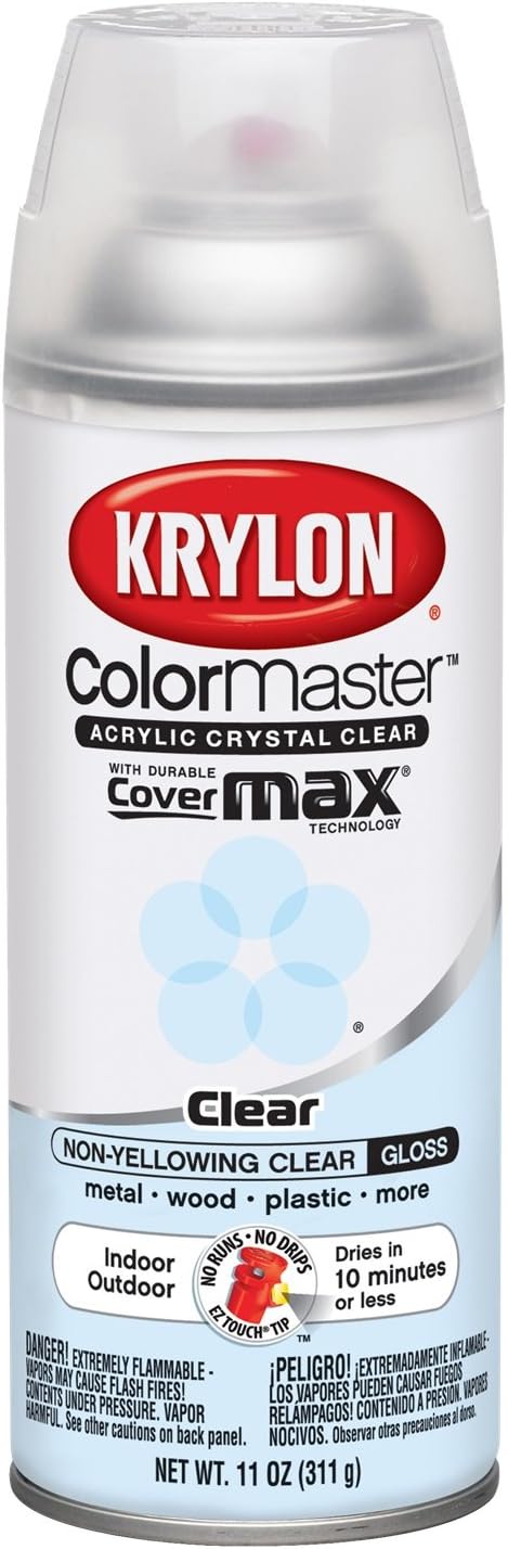 Krylon K05130107 ColorMaster Acrylic Crystal Clear, Gloss, Clear, 11 oz.