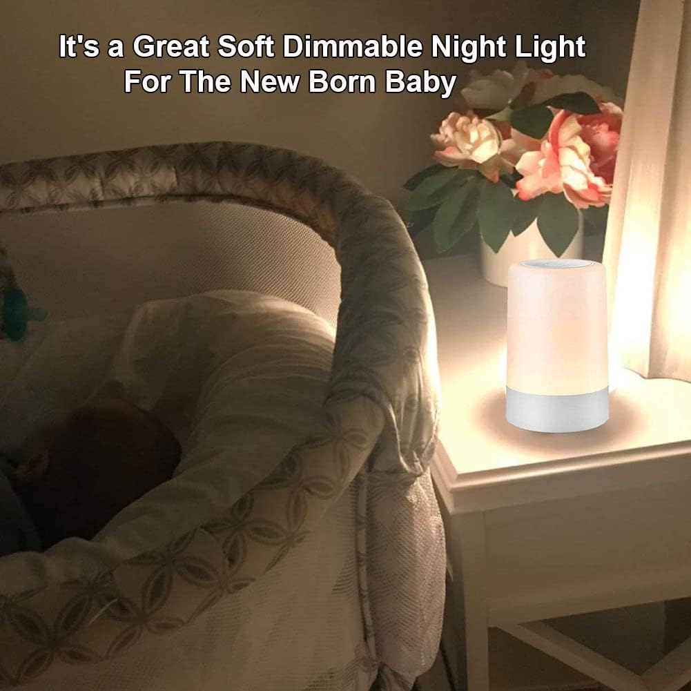 G Keni Nursery Night Light for Babies, LED Bedside Touch Sensor Lamp for Kids Breastfeeding and Sleep Aid, USB Rechargeable Nursery La