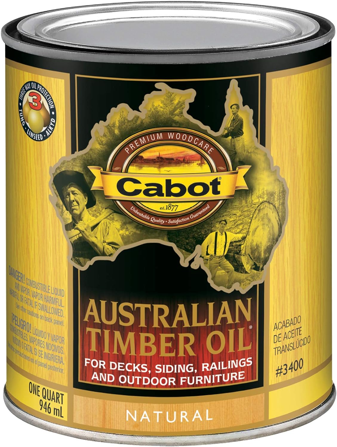 cabot 140.0019400.005 Australian Timber Oil Water Reducible Stain, Natural
