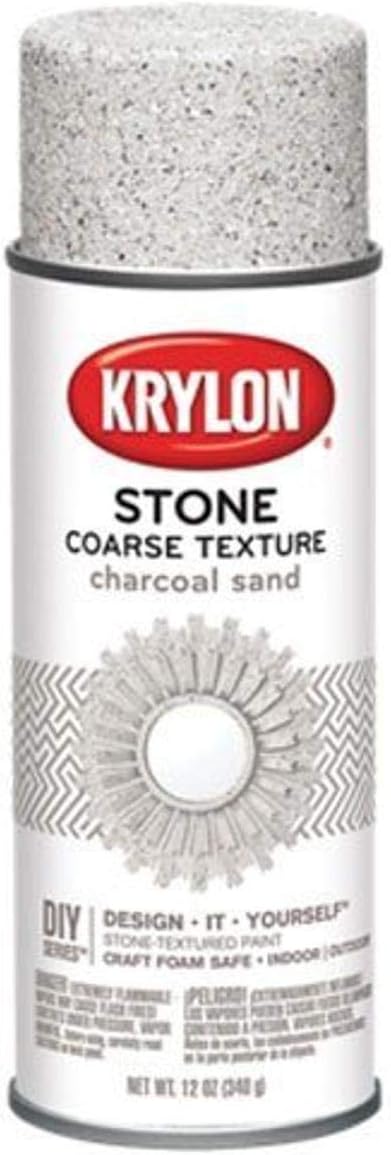 Krylon K18213 Coarse Stone Texture Finish Spray Paint, White Onyx, 12 Ounce
