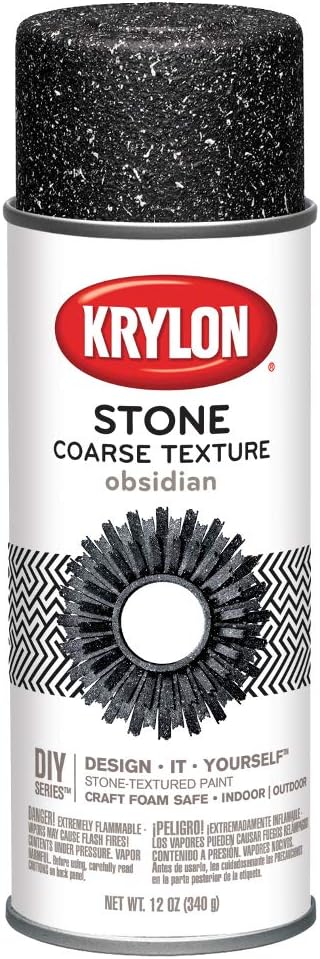 Krylon K18213 Coarse Stone Texture Finish Spray Paint, White Onyx, 12 Ounce