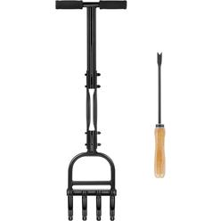 Hermsche Plug Aeration Manual Lawn Coring Aerator 4 Core with Slope Top Half-Open Slot Hollow Tine Lawn Aerator Heavy Duty Plug Core Aer