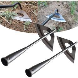 Generic 2Pcs Gardening Hand Tools Hoe, Durable All-Steel Hardened Hollow Hoe, Sharp Garden Edger Weeder,Hoe Garden Tool Hand Shovel Wee