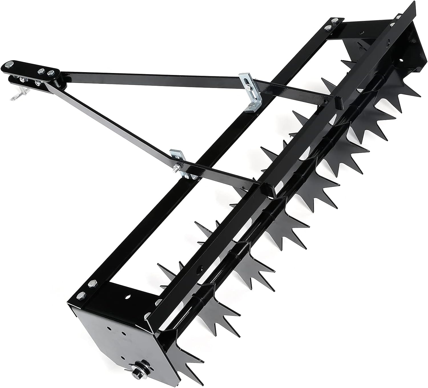 Tengchang 32" Tow Behind Lawn Aerator Soil Penetrator Spikes Tractor Soil Mower Hitch