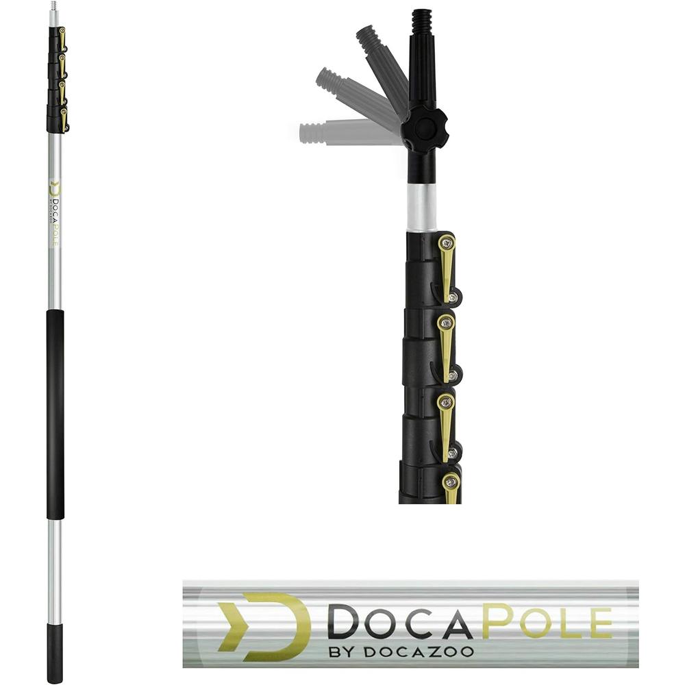 Docazoo DocaPole 6-24 Foot (30 ft Reach) Fruit Picker and Telescopic Extension Pole for Apples, Avocados, Oranges, and Other Fruit Tree