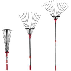 HXBYX Garden Leaf Rake Telescopic Collapsible Rake for Leaves, Expands to 64&#226;&#128;&#157; Long with 23.6" Width