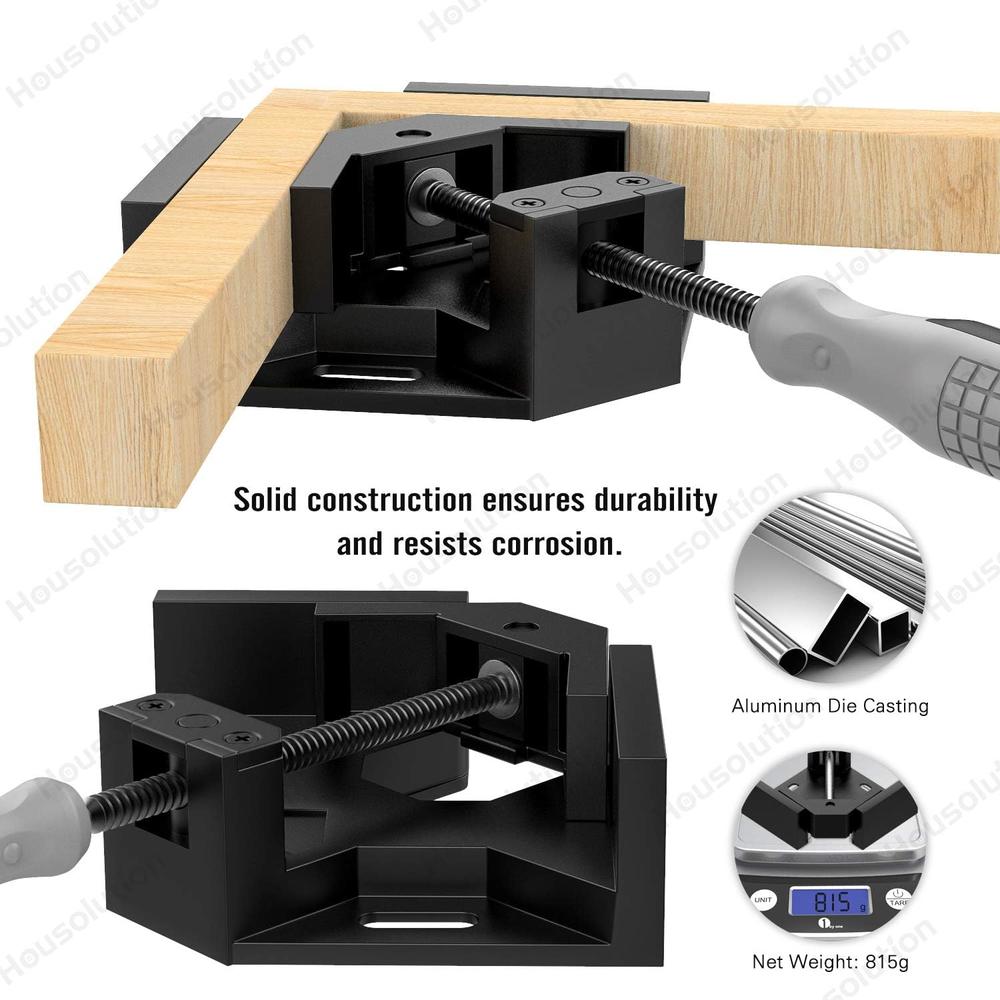 Housolution Right Angle Clamp,  Single Handle 90&#194;&#176; Aluminum Alloy Corner Clamp, Right Angle Clip Clamp Tool Woodworking P