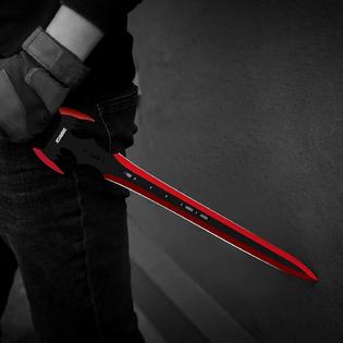 DISPATCH Red Guardian Ninja Sword and Kunai Throwing Knife Set with Sheath  Fixed Blade Knife