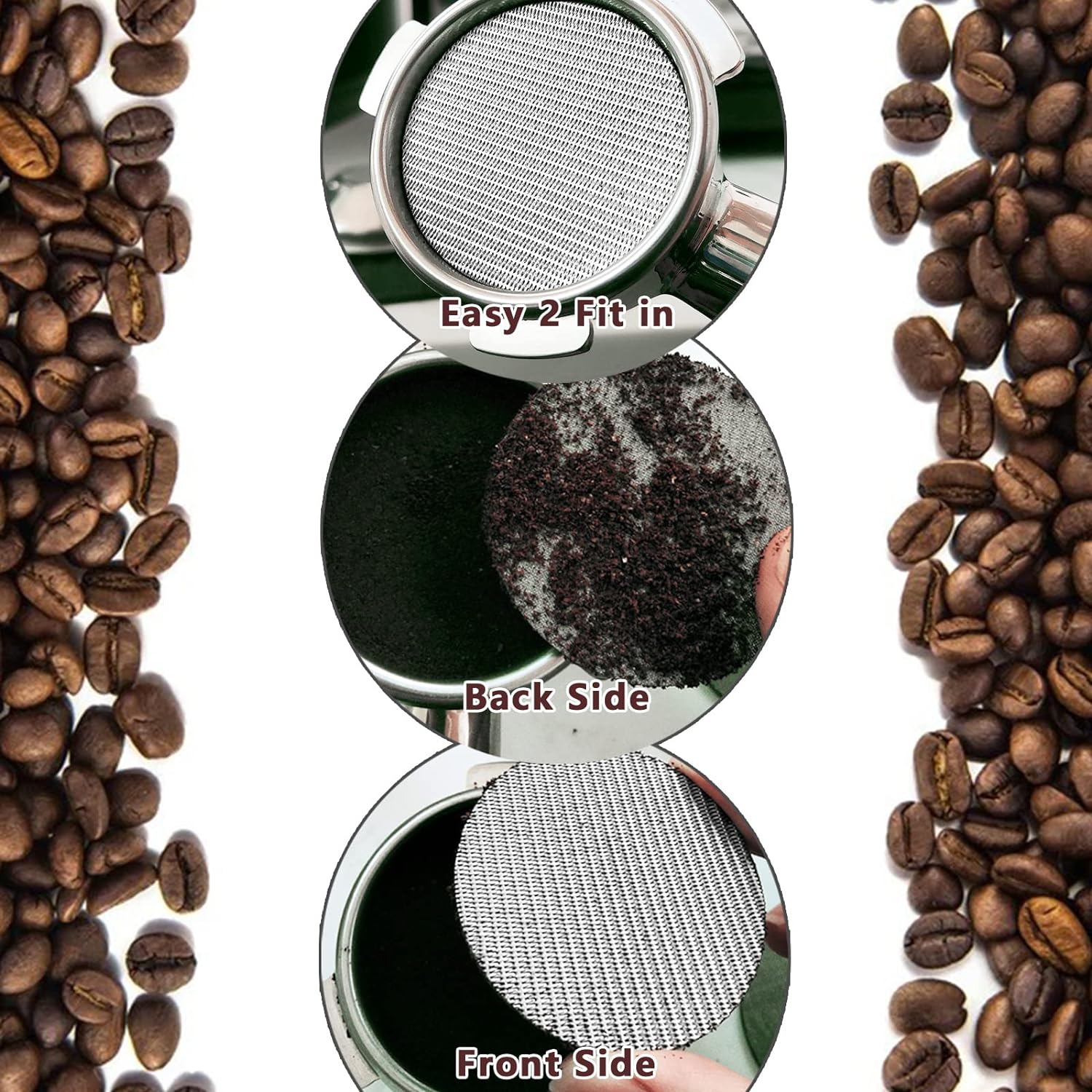 Generic 58.5mm Espresso Portafilter Puck Screen Filter Coffee Puck Mesh for Espresso Lower Shower Screen Contact Screen Contacs Stainle