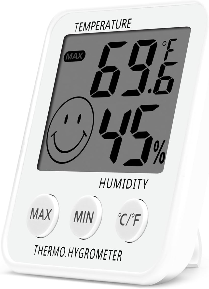 SoeKoa iSH09-M529393mn Digital Thermometer Indoor Hygrometer Humidity Meter  Room Temperature Monitor Large LCD Display Max/Min Records for Home Car Of